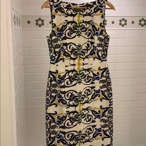 Anthropologie watercolor sheath dress by Peony